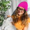 imageAmerican Trends Winter Hats for Men Women Cuffed Beanies Hat Soft Plain Knit Hats Skull CapsHot Pink