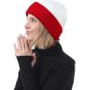 imageAmerican Trends Winter Hats for Men Women Cuffed Beanies Hat Soft Plain Knit Hats Skull CapsW White Red