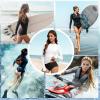 imageAmerican Trends Womens Rash Guard Long Sleeve Swimsuits for Women Two Pieces Mock Neck Zipper Bathing Suit with BottomColorful Floral
