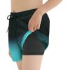 imageBoys Swim Trunks with Boxer Brief Liner Swim Shorts Compression Liner Youth Anti TrunksBlack Blue