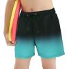 imageBoys Swim Trunks with Boxer Brief Liner Swim Shorts Compression Liner Youth Anti TrunksBlack Blue