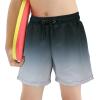 imageBoys Swim Trunks with Boxer Brief Liner Swim Shorts Compression Liner Youth Anti TrunksBlack Grey