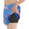 imageBoys Swim Trunks with Boxer Brief Liner Swim Shorts Compression Liner Youth Anti TrunksBlue Flamingo