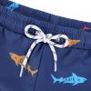 imageBoys Swim Trunks with Boxer Brief Liner Swim Shorts Compression Liner Youth Anti TrunksBlue Shark
