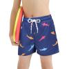 imageBoys Swim Trunks with Boxer Brief Liner Swim Shorts Compression Liner Youth Anti TrunksBlue Shark