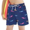 imageBoys Swim Trunks with Boxer Brief Liner Swim Shorts Compression Liner Youth Anti TrunksBlue Shark