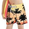 imageBoys Swim Trunks with Boxer Brief Liner Swim Shorts Compression Liner Youth Anti TrunksCoconut Tree