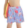 imageBoys Swim Trunks with Boxer Brief Liner Swim Shorts Compression Liner Youth Anti TrunksFlamingo