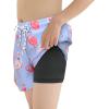 imageBoys Swim Trunks with Boxer Brief Liner Swim Shorts Compression Liner Youth Anti TrunksFlamingo