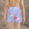 imageBoys Swim Trunks with Boxer Brief Liner Swim Shorts Compression Liner Youth Anti TrunksFlamingo