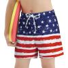 imageBoys Swim Trunks with Boxer Brief Liner Swim Shorts Compression Liner Youth Anti TrunksNational Flag
