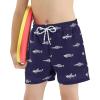 imageBoys Swim Trunks with Boxer Brief Liner Swim Shorts Compression Liner Youth Anti TrunksNavy Fishbone