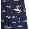 imageBoys Swim Trunks with Boxer Brief Liner Swim Shorts Compression Liner Youth Anti TrunksNavy Fishbone