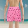 imageBoys Swim Trunks with Boxer Brief Liner Swim Shorts Compression Liner Youth Anti TrunksPink Anchor