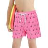 imageBoys Swim Trunks with Boxer Brief Liner Swim Shorts Compression Liner Youth Anti TrunksPink Anchor
