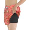 imageBoys Swim Trunks with Boxer Brief Liner Swim Shorts Compression Liner Youth Anti TrunksPink Banana