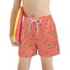 imageBoys Swim Trunks with Boxer Brief Liner Swim Shorts Compression Liner Youth Anti TrunksPink Banana