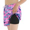 imageBoys Swim Trunks with Boxer Brief Liner Swim Shorts Compression Liner Youth Anti TrunksPink Blue Shark