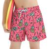 imageBoys Swim Trunks with Boxer Brief Liner Swim Shorts Compression Liner Youth Anti TrunksPink Pineapple