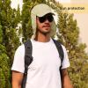 imageMens Sun Hats with UV Protection Fishing Hiking Hat for Men with Neck Flap Summer Baseball Cap OutdoorBeige