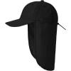 imageMens Sun Hats with UV Protection Fishing Hiking Hat for Men with Neck Flap Summer Baseball Cap OutdoorBlack