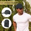 imageMens Sun Hats with UV Protection Fishing Hiking Hat for Men with Neck Flap Summer Baseball Cap OutdoorDarktgray