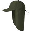 imageMens Sun Hats with UV Protection Fishing Hiking Hat for Men with Neck Flap Summer Baseball Cap OutdoorGreen