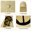 imageMens Sun Hats with UV Protection Fishing Hiking Hat for Men with Neck Flap Summer Baseball Cap OutdoorKhaki