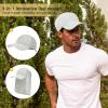 imageMens Sun Hats with UV Protection Fishing Hiking Hat for Men with Neck Flap Summer Baseball Cap OutdoorLightgray