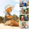 imageToddler Sun Hat Kids Bucket Hat for Girls Boys Sun Protection Baby Summer Swim Hat Wide Brim Baby HatsWhite