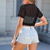 imageWomens Shrug Cardigan Short Sleeve Shrug for Women Knit Cardigans Sweater Cropped Sweaters Crochet Shrugs CardiganBlack