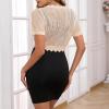 imageWomens Shrug Cardigan Short Sleeve Shrug for Women Knit Cardigans Sweater Cropped Sweaters Crochet Shrugs CardiganLight Beige