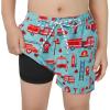 imageAmerican Trends Boys Swim Trunks with Compression Liner Swim Shorts Quick Dry Swimsuit Swimwear Bathing Suit Kids Youth ShortFire Engine