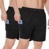 imageAmerican Trends Mens Swim Trunks with Compression Liner Quick Dry Swimsuits Mens Bathing Suit SwimwearBlack Trunks