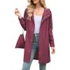 imageAmerican Trends Packable Waterproof Rain Jacket Women with Hood Raincoat Windbreaker Long Hooded Trench Coats S2XL AvailableWine Red