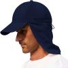 imageMens Sun Hats with UV Protection Fishing Hiking Hat for Men with Neck Flap Summer Baseball Cap OutdoorNavy