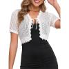 imageWomens Shrug Cardigan Short Sleeve Shrug for Women Knit Cardigans Sweater Cropped Sweaters Crochet Shrugs CardiganWhite