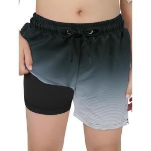 imageAmerican Trends Boys Swim Trunks with Compression Liner Swim Shorts Quick Dry Swimsuit Swimwear Bathing Suit Kids Youth ShortBlackgrey
