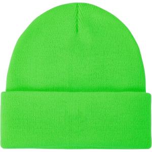 imageAmerican Trends Winter Hats for Men Women Cuffed Beanies Hat Soft Plain Knit Hats Skull CapsFluorescent Green