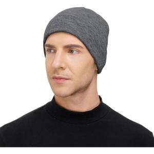 imageAmerican Trends Winter Hats for Men Women Cuffed Beanies Hat Soft Plain Knit Hats Skull CapsGrey