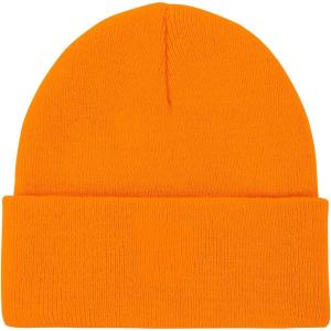 imageAmerican Trends Winter Hats for Men Women Cuffed Beanies Hat Soft Plain Knit Hats Skull CapsOrange Yellow