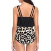 imageAmerican Trends High Waisted Bikini Sets Ruffled Flounce 2 Piece Bathing Suit Plus Size Tankini Swimsuits for Women SexyBlack Leopard