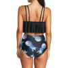 imageAmerican Trends High Waisted Bikini Sets Ruffled Flounce 2 Piece Bathing Suit Plus Size Tankini Swimsuits for Women SexyBlack Pineapple