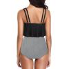 imageAmerican Trends High Waisted Bikini Sets Ruffled Flounce 2 Piece Bathing Suit Plus Size Tankini Swimsuits for Women SexyBlack Stripes