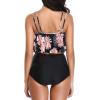 imageAmerican Trends High Waisted Bikini Sets Ruffled Flounce 2 Piece Bathing Suit Plus Size Tankini Swimsuits for Women SexyPink Floral