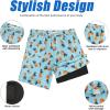 imageAmerican Trends Mens Swim Trunks Compression Lined Swim Shorts for Outdoor Bathing Suit ShortsPineapple Light Blue