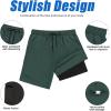 imageAmerican Trends Mens Swim Trunks with Compression Liner Quick Dry Beach Shorts for Men with Pockets Beach Wear ClothingBlackish Green