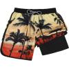 imageAmerican Trends Mens Swim Trunks with Compression Liner Quick Dry Beach Shorts for Men with Pockets Beach Wear ClothingCoconut Tree