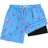 imageAmerican Trends Mens Swim Trunks with Compression Liner Quick Dry Beach Shorts for Men with Pockets Beach Wear ClothingFlamingo