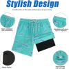 imageAmerican Trends Mens Swim Trunks with Compression Liner Quick Dry Beach Shorts for Men with Pockets Beach Wear ClothingGreen Shark